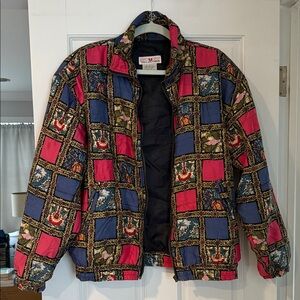 Vintage Pastel Multicolored 80's Stunt Collections® 100% Silk Puffy Jacket